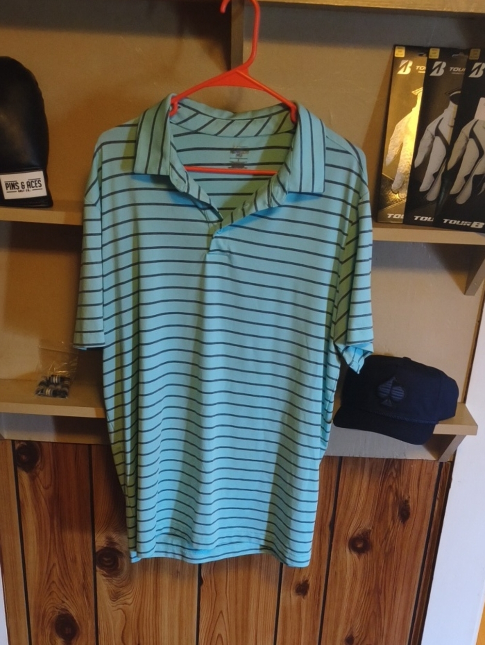 Men's Mint Green Stripe Golf Polo Shirt
